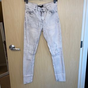 Gray acid wash jeans
